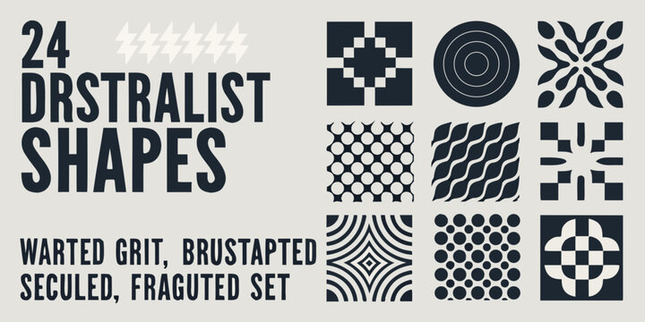 Brutalist Geometric Shapes Collection A Vector Illustration With A Neutral Gray Background abstract forms architectural