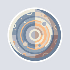Minimalist vector illustration of a stylized planetary orbit system © Finnley