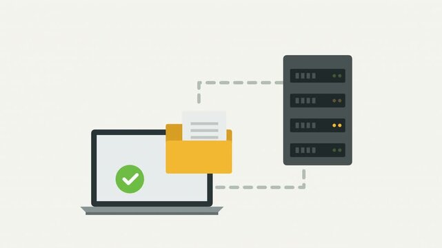 Laptop transfers file to server tower