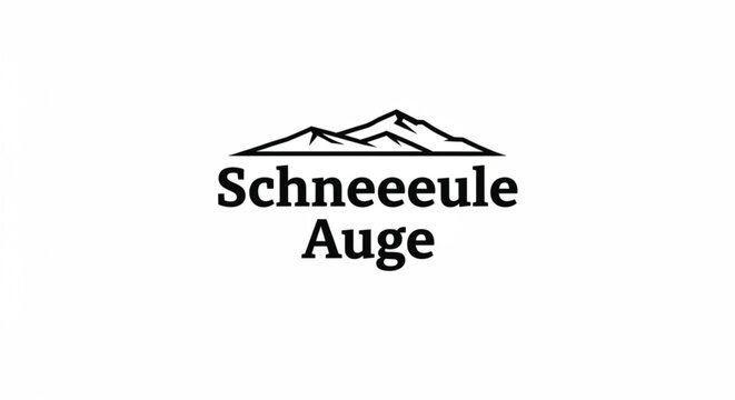 Schneeeule Auge Mountain Logo Design.