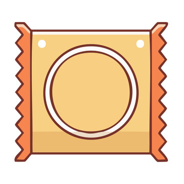 Flat illustration of a condom wrapper