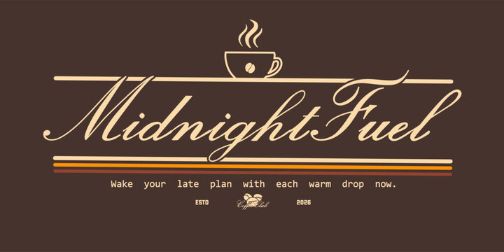 Motivational coffee quote vintage varsity streetwear typography print for graphic tee, t-shirts, hat, and poster design 2026 - vector