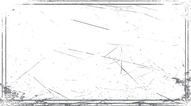 Grungy distressed border with scratches and speckles on white background grunge frame
