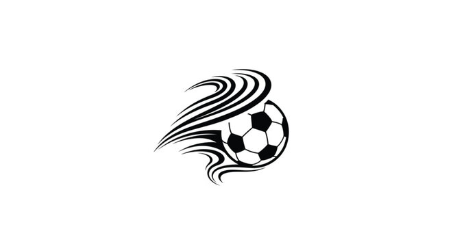 Soccer ball with motion lines moving.