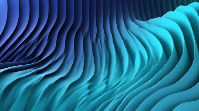 Futuristic Blue Parametric Wave Pattern with 3D Rippled Texture perfect for technology backgrounds and digital art projects.