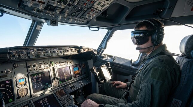 Innovative flight simulation experience cockpit training digital technology aviation pilot perspective
