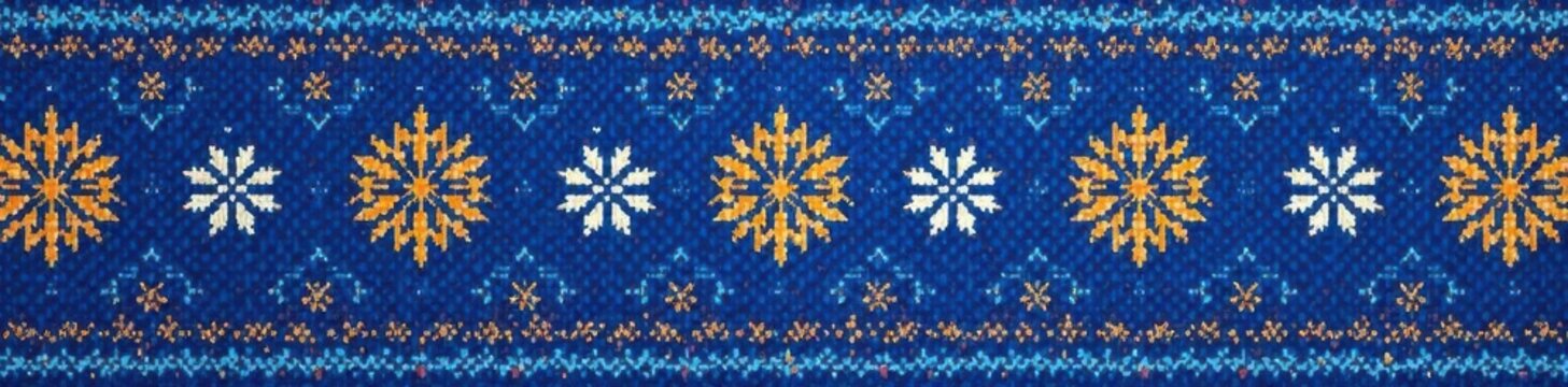 Blue geometric Christmas knit seamless pattern , winter, seamless