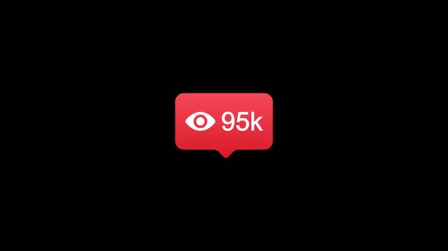 Animated view counter increasing from 1 to 1 million views. Modern UI motion graphic featuring audience growth, viral content performance, social media analytics and digital engagement metrics.