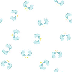 Obraz premium pattern cupid wing angel cartoon. sketch heaven, eagle cute, doodle object cupid wing angel sign. seamless symbol vector illustration