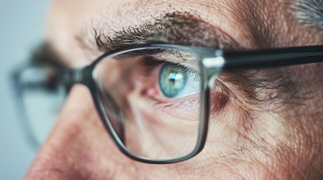 3D medical illustration of presbyopia, a common age-related eye condition. 
