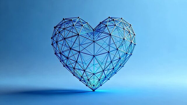 Blue geometric heart shape