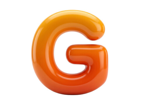 3D Rendered Letter G in Orange Gradient