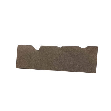 Rectangular metallic object with notches dark background silhouette
