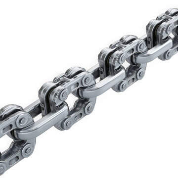 Close-up of a silver metal chain link