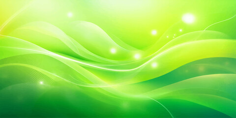 Fototapeta premium Abstract Green Wave Background with Smooth Curved Lines, Bright Energy Flow and Modern Digital Nature Design