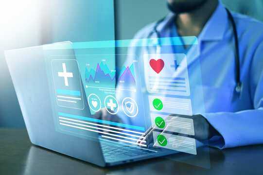 Medical AI and AI doctor technology enhance diagnosis and patient care in modern healthcare. Doctor review data Smart digital health systems improve workflow, data analysis, and clinical efficiency.