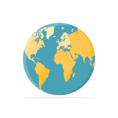 Fototapeta premium Flat design Earth globe illustration on white background