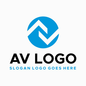 AV Circle logo vector image