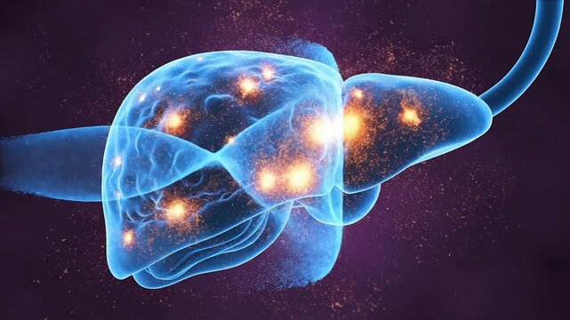 Alcohol-Related Liver Stress Visualization Of Brain and Liver Connection With Glowing Effects In 3D Rendered Graphic Illustration