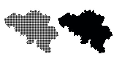 Fototapeta premium Belgium pixel and dotted maps vector illustration