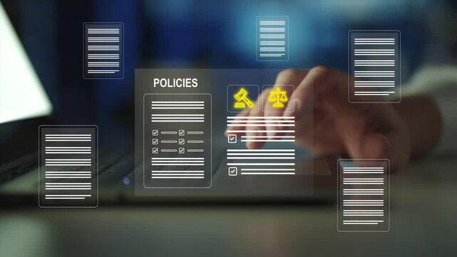 Compliance law, Regulation policy. Modern governance, legal standards, policy management ensuring transparency, safety, structured organizational control. corporate rules with documents