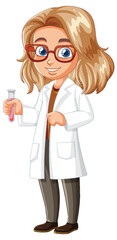 Fototapeta premium Female Scientist Holding Test Tube in Lab Coat