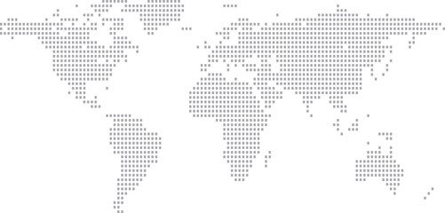 Fototapeta premium Pixelated world map global connection concept minimalist dot illustyration