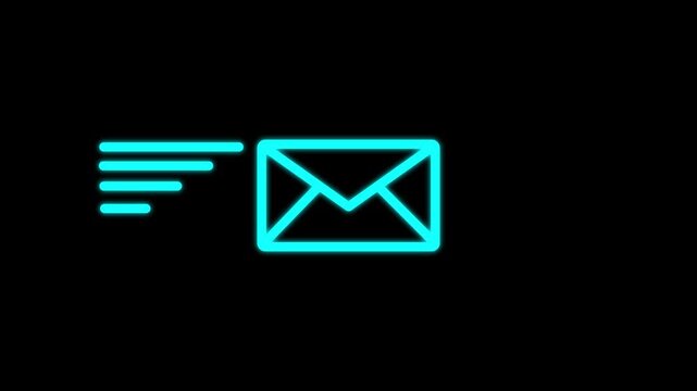 Mail Envelope Icon Animation, Email Message Sending and Digital Communication Concept