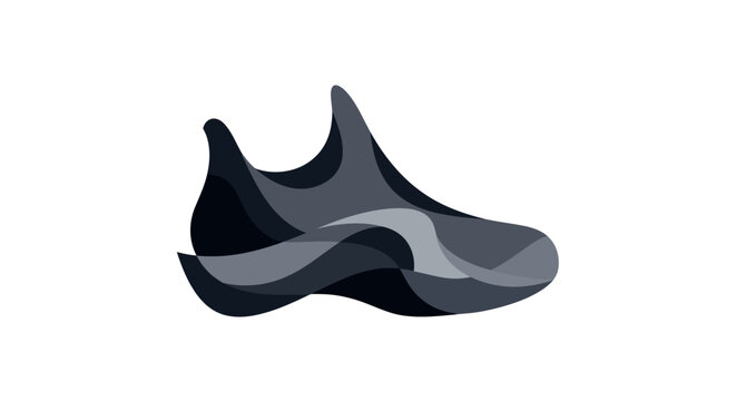 Futuristic Black Running Shoe.