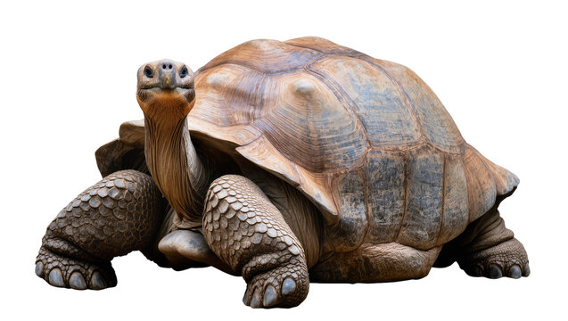 Giant tortoise with textured shell and scaly legs