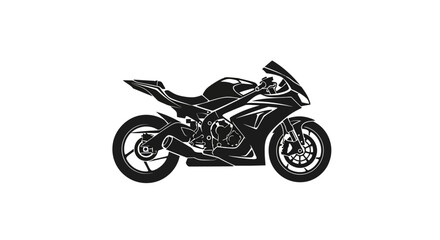 Obraz premium Black Motorcycle Side View Illustration.