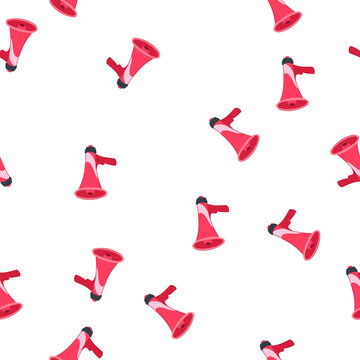 pattern bullhorn megaphone cartoon. announce voice, shout alert, speak sound bullhorn megaphone sign. seamless symbol vector illustration
