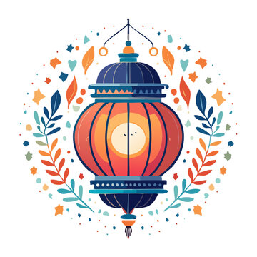 Decorative lantern with floral and star elements