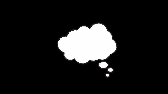 Speech bubble animation concept of comic, thought, dialouge, chat, communication,  conversation, message and more on transparent background. Full HD. 4K