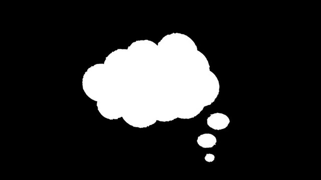 Speech bubble animation concept of comic, thought, dialouge, chat, communication,  conversation, message and more on transparent background. Full HD. 4K