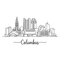 Fototapeta premium Columbus Ohio Skyline Silhouette Illustration