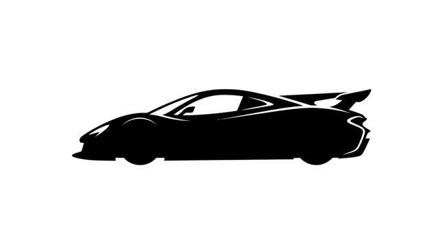 Silhouette of a sports car.
