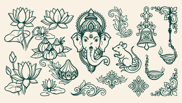 ganesha spiritual hindu god pattern, lord ganesha religious background, traditional hindu god illustration, ganesha god design, religious god icons, hindu ganesha pattern, spiritual hindu background, 