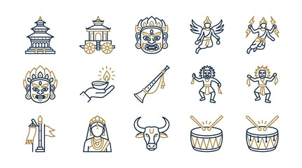 Traditional Cultural Symbols with Diverse Elements © Sinhi Sinti