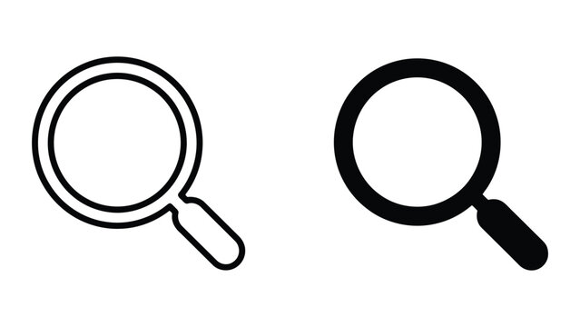 Magnifying glass search icon for website navigation user interface and information discovery tools