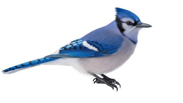 Blue Jay bird with crest and patterned wings