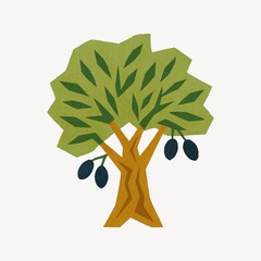 Obraz premium Colorful abstract olive tree illustration.