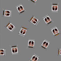 Obraz premium seamless pattern flame fireplace cartoon. flame fireplace sign vector