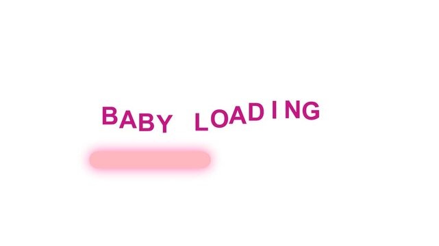 Cute pink baby loading progress bar animation for pregnancy reveal