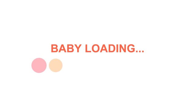 Baby loading progress bar animation with pastel colorful dots