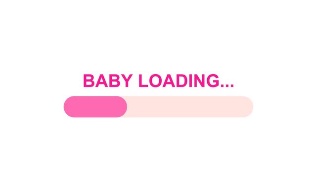 Cute baby loading progress bar animation for pregnancy announcement