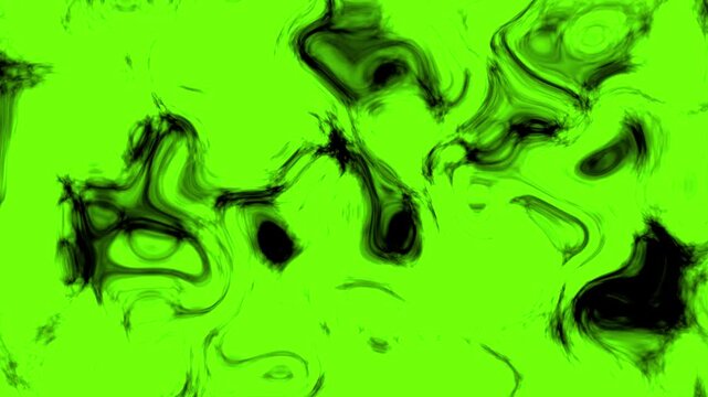 Abstract Green and Black Liquid Fluid Motion Background Animation