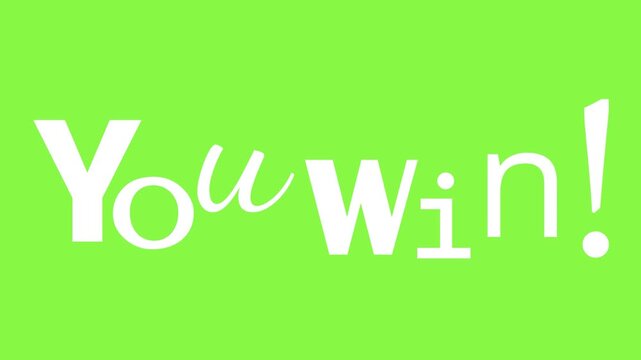 You win text creating concept of success and achievement