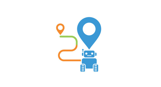 A Graphic Design That Represents A Location Pin It Has A Blue Background