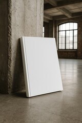 Naklejka premium Blank book in industrial setting.